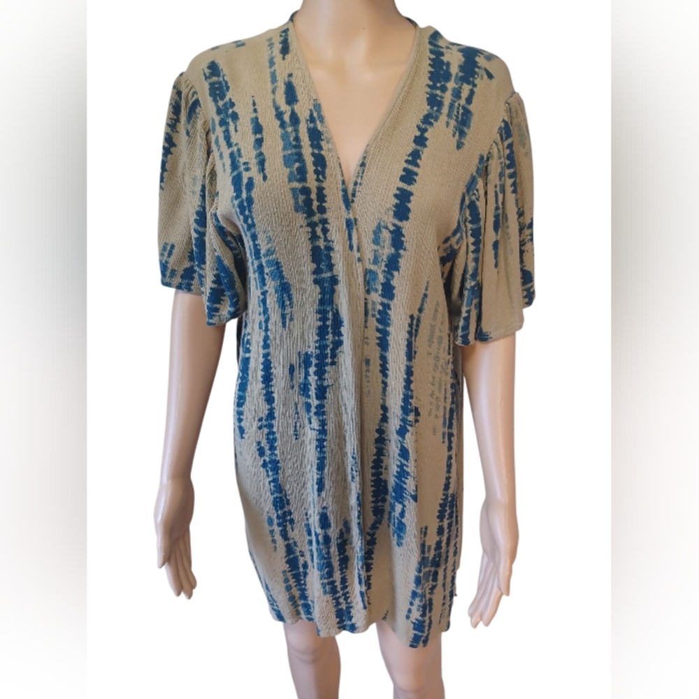 Maurice's Tie Dye Green & Teal Short Sleeve